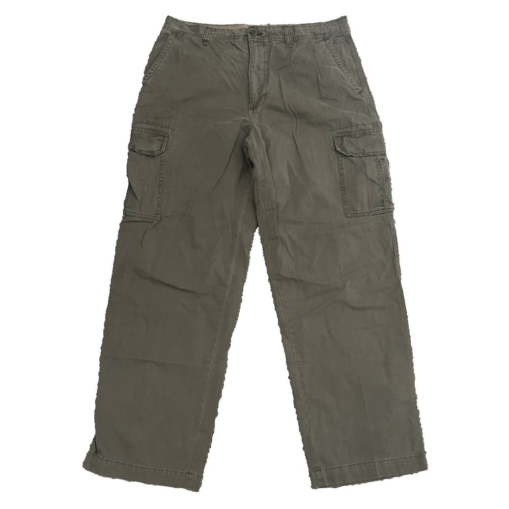 Vintage Y2K Old Navy Cargo Pants Mens 38 x 34 Green Straight Leg Stretch Utility